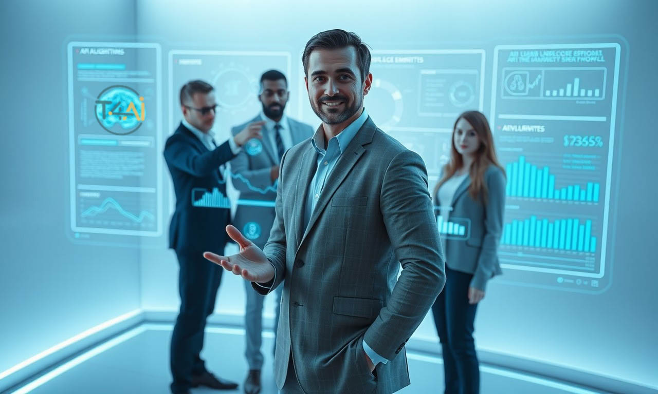 een IT manager is tevreden over de resultaten van de AI integratie